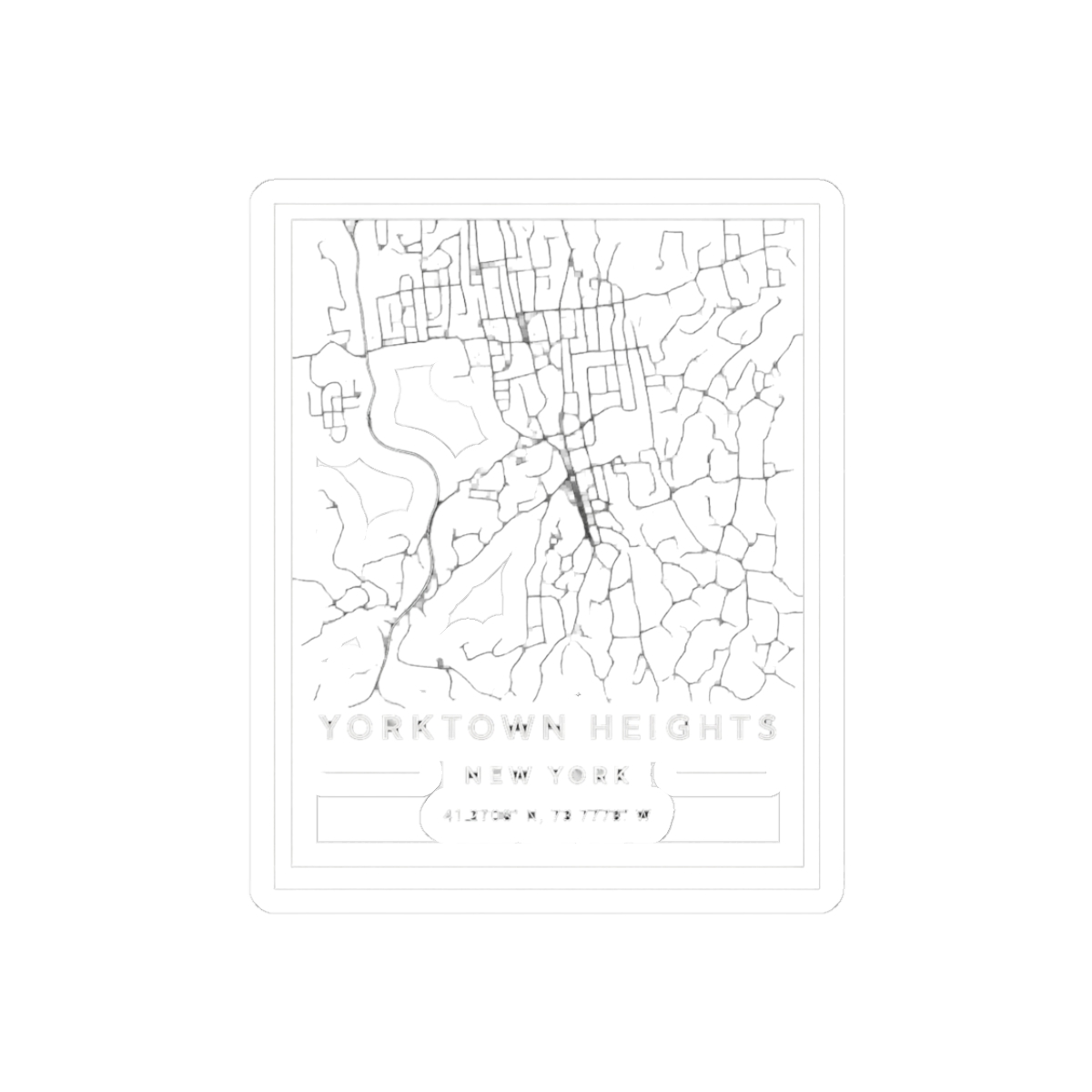 Yorktown Heights City Map Artistic Sticker