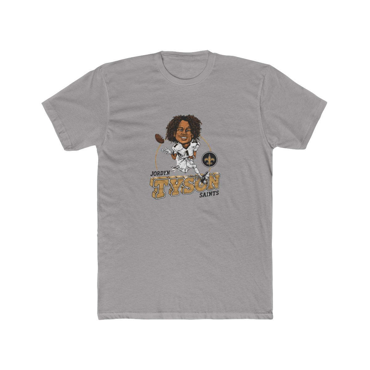 New Orleans Saints Jordyn Tyson Hand-Drawn Caricature T Shirt - NFL Draft Fan Gear
