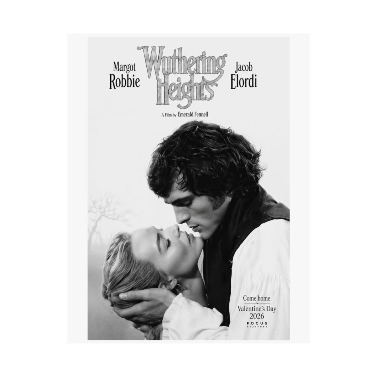 Wuthering Heights Margot Robbie Jacob Elordi Framed Poster